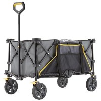 Gorilla Carts 7 Cubic Feet Collapsible Folding Outdoor Utility Sports Beach Wagon With 150 Pound Capacity Oversized Bed Cup