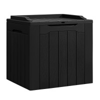 Flamaker Deck Box 31 Gallon Waterproof Resin Storage Box With Lid Indoor Outdoor Storage Bin For Patio Cushions Pool Accessorie