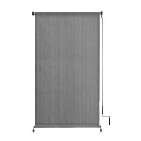 Vicllax Outdoor Roller Shade  Patio Cordless Blinds Roll Up Shade (4' W X 6' L)  Grey