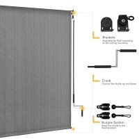 Vicllax Outdoor Roller Shade  Patio Cordless Blinds Roll Up Shade (4' W X 6' L)  Grey