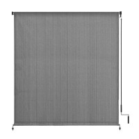 Vicllax Outdoor Roller Shade  Patio Cordless Blinds Roll Up Shade (7' W X 8' L)  Grey