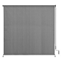 Vicllax Outdoor Roller Shade  Patio Cordless Blinds Roll Up Shade (8' W X 8' L)  Grey