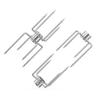 Only Fire Rotisserie Meat Forks For Most Grills - Include 2Pcs 4 Pronged Rotisserie Forks And 1Pc Double Sided 4 Pronged Rotisserie Fork