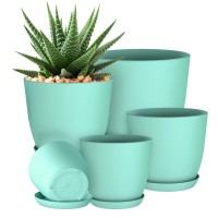 Utopia Home Plant Pots Indoor With Drainage 76665348 Inches Home Decor Flower Pots For Indoor Planter Pack Of 5 Pla