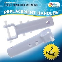 U.S. Pool Supply 2 Premium Pool Vacuum Head Replacement Handles - Sturdy Plastic Handles With Butterfly V Clips & Locking Pins - Ez Clips  Attach To Pool Accessories & Standard 1-1/4