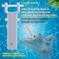 U.S. Pool Supply 2 Premium Pool Vacuum Head Replacement Handles - Sturdy Plastic Handles With Butterfly V Clips & Locking Pins - Ez Clips  Attach To Pool Accessories & Standard 1-1/4