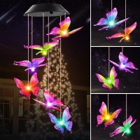 Grandma Gifts Christmas Winzwon Butterfly Christmas Decor Solar Wind Chimes For Outdoor Women Gifts For Christmas Decorations