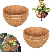 Riare 4 Pack 18 Inch Round Coco Liners Replacement 100 Natural Coconut Coir Liners For Hanging Baskets Garden Flower Vegetabl