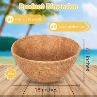 Riare 4 Pack 18 Inch Round Coco Liners Replacement 100 Natural Coconut Coir Liners For Hanging Baskets Garden Flower Vegetabl