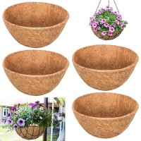 Riare 4 Pack 16 Inch Round Coco Liners Replacement 100 Natural Coconut Coir Liners For Hanging Baskets Garden Flower Vegetabl