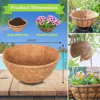 Riare 4 Pack 16 Inch Round Coco Liners Replacement 100 Natural Coconut Coir Liners For Hanging Baskets Garden Flower Vegetabl