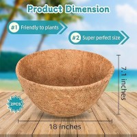 Riare 2 Pack 18 Inch Round Coco Liners Replacement 100 Natural Coconut Coir Liners For Hanging Baskets Garden Flower Vegetabl