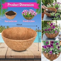 Riare 2 Pack 16 Inch Round Coco Liners Replacement 100 Natural Coconut Coir Liners For Hanging Baskets Garden Flower Vegetabl