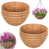 Riare 6 Pack 10 Inch Round Coco Liners Replacement 100 Natural Coconut Coir Liners For Hanging Baskets Garden Flower Vegetabl