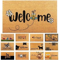 Bee 29X17 Coir Doormats For Outdoor Entrance Outdoor Welcome Mat For Entryway Porch Antislip Pvc Coconut Fiber Su