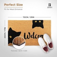 Welcome Cats 29X17 Coir Doormats For Outdoor Entrance Outdoor Welcome Mat For Entryway Porch Antislip Pvc Coconut