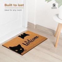 Welcome Cats 29X17 Coir Doormats For Outdoor Entrance Outdoor Welcome Mat For Entryway Porch Antislip Pvc Coconut