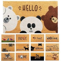 Bears 29X17 Coir Doormats For Outdoor Entrance Outdoor Welcome Mat For Entryway Porch Antislip Pvc Coconut Fiber