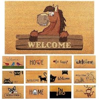 Horse 29X17 Coir Doormats For Outdoor Entrance Outdoor Welcome Mat For Entryway Porch Antislip Pvc Coconut Fiber