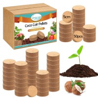 Legigo 50 Pcs 50Mm Organic Coco Coir Pellets For Plants Compressed Coconut Coir Potting Soil Coco Fiber Pellets Coco Coir Soil