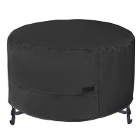 Nettypro Round Fire Pit Cover Waterproof Outdoor Patio Firepit Cover For Fireplace Fire Bowl 44 X 24 Inchs Black