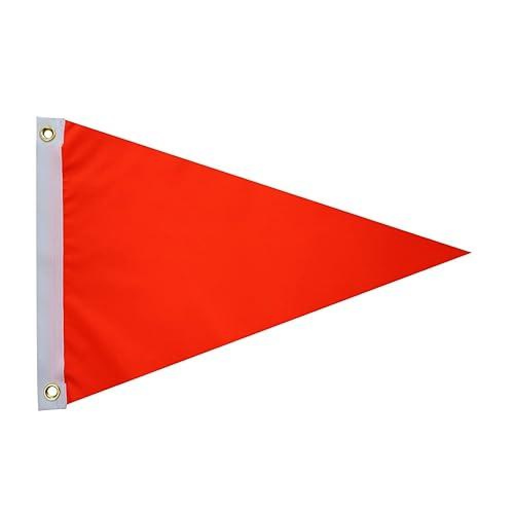 Syii Orange Flag 12X18 Inch Outdoor Heavy Duty Solid Color Nylon Utv Atv Attention Safety Triangle Flags With 2 Brass Grommets