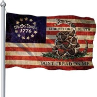 Dont Tread On Me Flag 3X5 Ft For Outside Double Printed Dont Tread On Me Flags Banner Usa American Gadsden Rattlesnake Garden