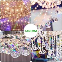 Tanoma 2Pcs Clear Glass Ball Crystal Prism Pendant Suncatcher 16 Inches