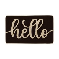 Artoid Mode Balck Hello Halloween Doormat Home Decor Lowprofile Switch Rug Door Mat Floor Mat For Indoor Outdoor 17X29 Inch