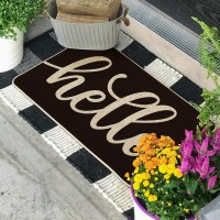 Artoid Mode Balck Hello Halloween Doormat Home Decor Lowprofile Switch Rug Door Mat Floor Mat For Indoor Outdoor 17X29 Inch