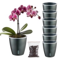 6-Pack 5 Inch Self Watering Pots For Indoor Plants With Indicator Orchid Pot With Transparent Wick Pot For Orchids Small African Violet Pot For African Violet Self-Watering Planter For Plants