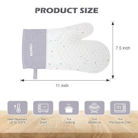 Heatresistant Silicone Oven Mitts With Nonslip Grip 11 Waterproof And Durable Cooking Gloves Hot Mitts For Baking Grillin