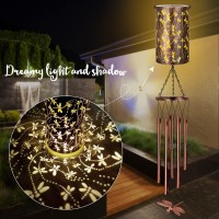 Solar Wind Chimes For Outside Dragonfly Solar Lantern Garden Decor Gifts For Mom Memorial Wind Chimes Christmas Outdoor Decor