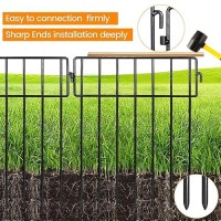 Adavin Black Animal Barrier Fence24 Pack 12 Inl X12 Inh No Dig Garden Decorative Fence 15 Gap Rustproof Metal Dig Deterr