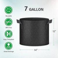 Yssoa 10Pack 7 Gallon Grow Bags Tomoato Plant Pots With Handles Aeration Nonwoven Febric Heavy Duty Gardening Planter For Ve