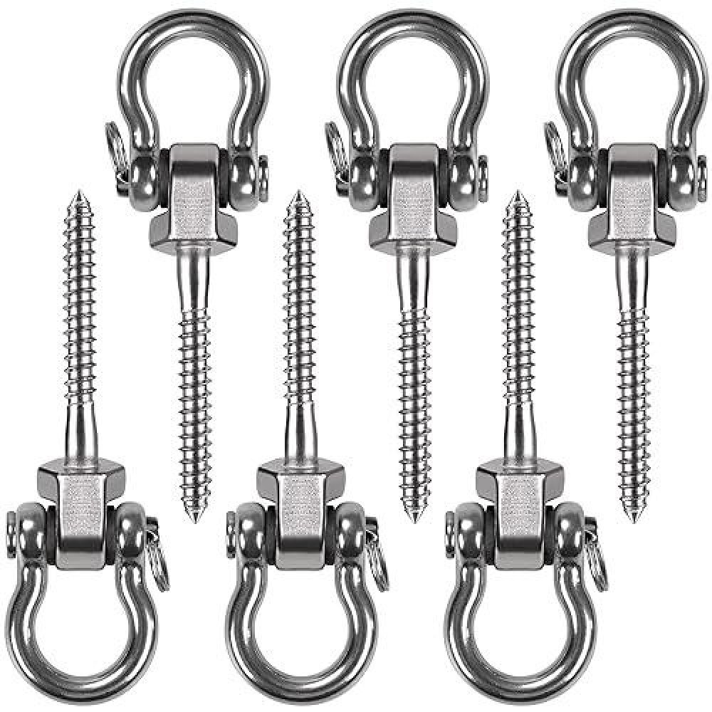 Benelabel Set Of 6 Permanent Antirust Stainless Steel 304 Screw Bracket Heavy Duty Swing Hanger 1800Lb Capacity Indoor Outdoor