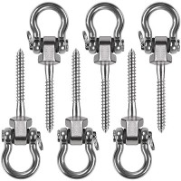 Benelabel Set Of 6 Permanent Antirust Stainless Steel 304 Screw Bracket Heavy Duty Swing Hanger 1800Lb Capacity Indoor Outdoor