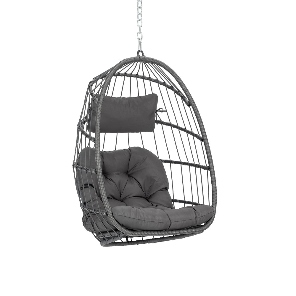 Hanging Egg Chair Outdoor Without Stand Indoor Aluminum Foldable Swing Egg Chairs Wicker Rattan Hammock Egg Porch Swing With