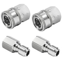 Raincovo Pressure Washer Quick Connect Fittings 38 Inch Adapter Set Stainless Steel Female Thread 4 Pieces