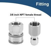 Raincovo Pressure Washer Quick Connect Fittings 38 Inch Adapter Set Stainless Steel Female Thread 4 Pieces