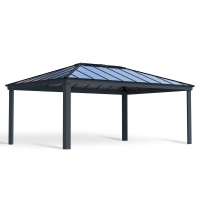 Palram Canopia Dallas 6100 20 Ft X 14 Ft Gazebo Metal Frame And Polycarbonate Panel Quality Heavy Duty Permanent Outdoor She