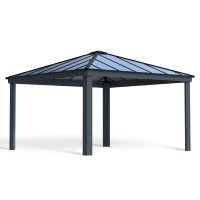 Palram Canopia Dallas 4300 14 Ft X 14 Ft Gazebo Metal Frame And Polycarbonate Panel Quality Heavy Duty Permanent Outdoor She