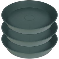 Bleuhome 3 Pack Of 25 26 Inch Plant Saucer 227 Inch Base 42 Depth Large Deep Plastic Flower Planter Water Trays For Indo