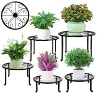 Metal Plant Stand 5 Pack Plant Stands For Indoor Outdoor Plants Multiple Heavy Duty Flower Pot Stand Holder Rustproof Iron Round