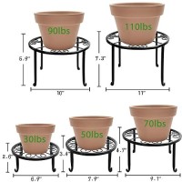 Metal Plant Stand 5 Pack Plant Stands For Indoor Outdoor Plants Multiple Heavy Duty Flower Pot Stand Holder Rustproof Iron Round