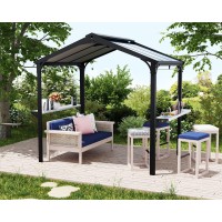 Palram Canopia Austin 6 X 8 Bbq Grill Gazebo Gray Polycarbonate Panels Metal Frame Hardtop Gazebo Weather Protection Sh