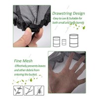 Mesh Cover For Rain Barrels - 2Pcs 39In Rain Barrel Netting With Drawstring  Water Collection Buckets Tank Protector Screen For Preventing Fallen Leaves In Outdoor Garden Eaves