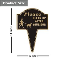 Clean Up After Your Dog Sign  Yuntarda 10 X14  No Poop Signs For Lawn No Pooping Dog Signs For Yard With Stake Double Sided Yard Sign Easy Install For Outdoor Use