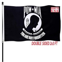 Double Sided Mia Pow Flag Outdoor 2X3 Powmia Flags Heavy Duty 210D Nylon Mia Flag Vivid Color Antifading With 2 Brass Grommets