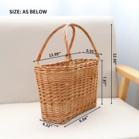 Wicker Picnic Basket With Handle Woven Willow Basket For Eggs Candy Basket Grocery Basket Flower Basket Gift Basket Shopping Bag